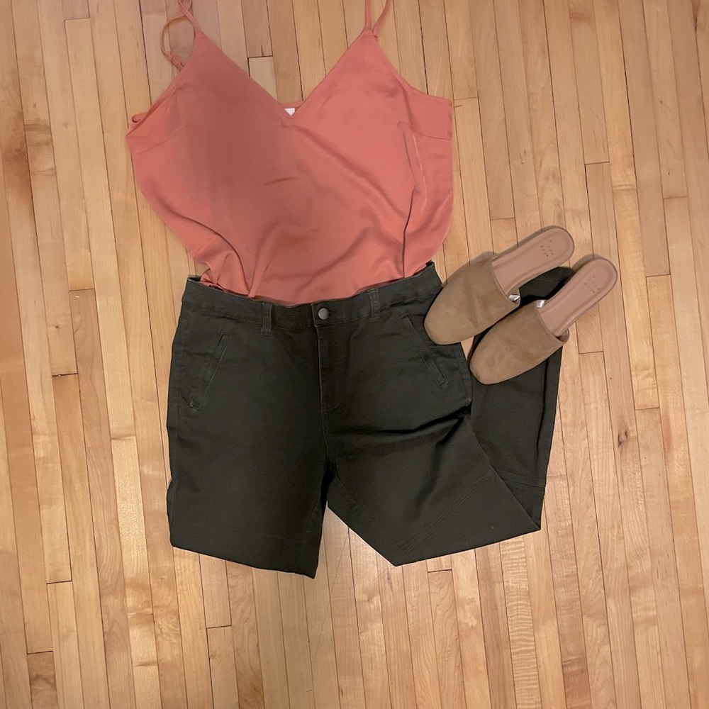 A New Day olive green stretchy jeans